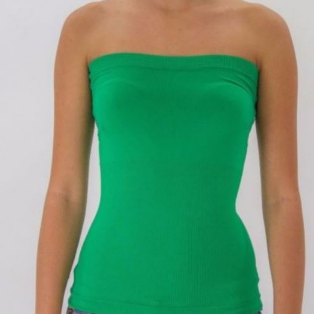 Strapless Tube Top Basic Layering Ribbed Stretch T - Picture 6 of 8